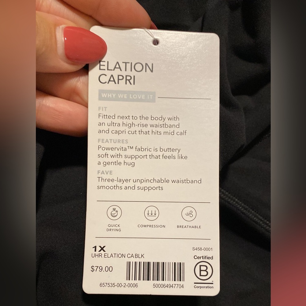 Athleta Ultra High Rise Elation Capri // black - Picture 8 of 10